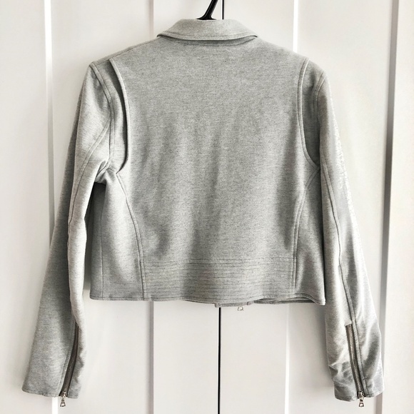 KIT AND ACE, Moto style, Crop Jacket, Heather Grey, Size 8, Very Nice Condition - Picture 3 of 14